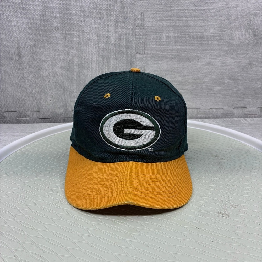 Vintage Green Bay Packers Hat Cap Snapback Green Baseball Adult Adjustable